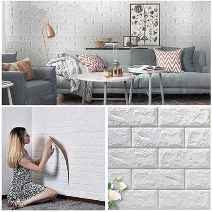 3D Waterproof Foam Brick Wallpaper - (2.26 X 2.52 Feet)
