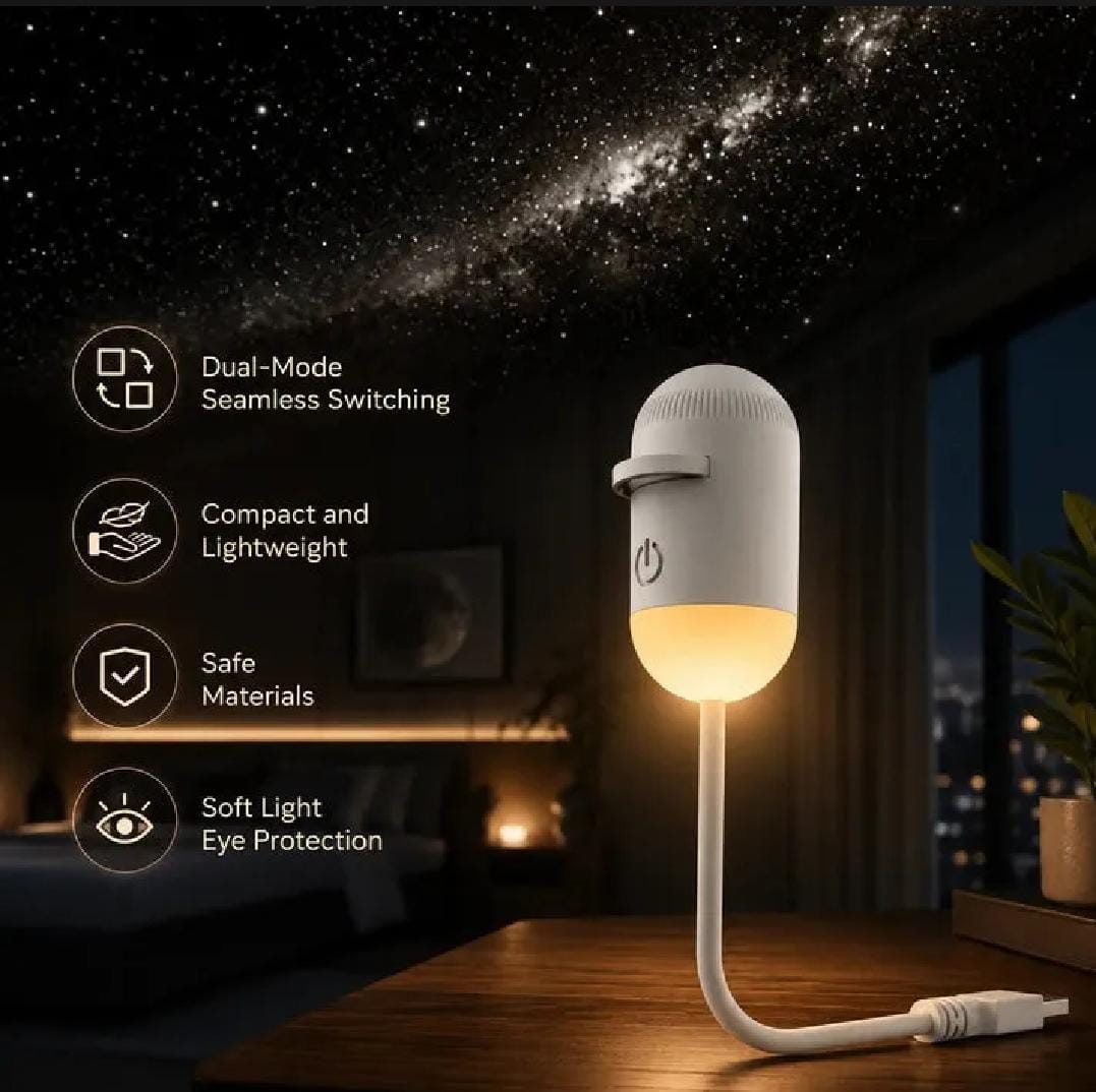 3-Lens Galaxy Star Projector Night Light | USB Zaa Mart