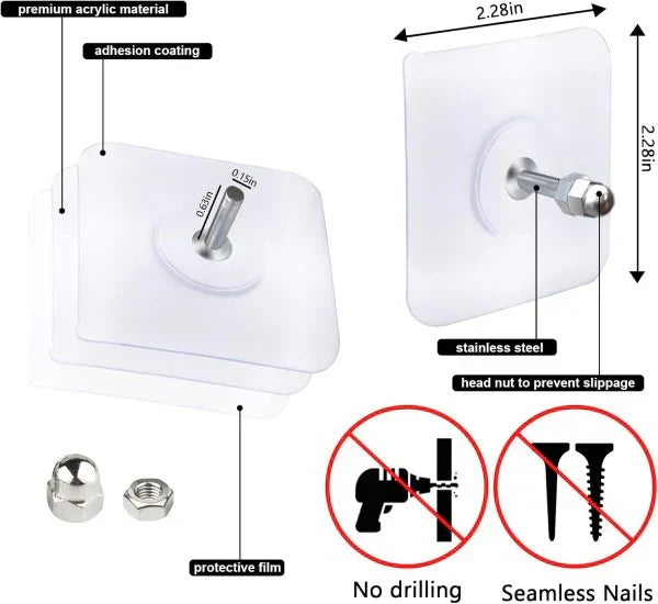 10 PCS Self Adhesive Wall Screws