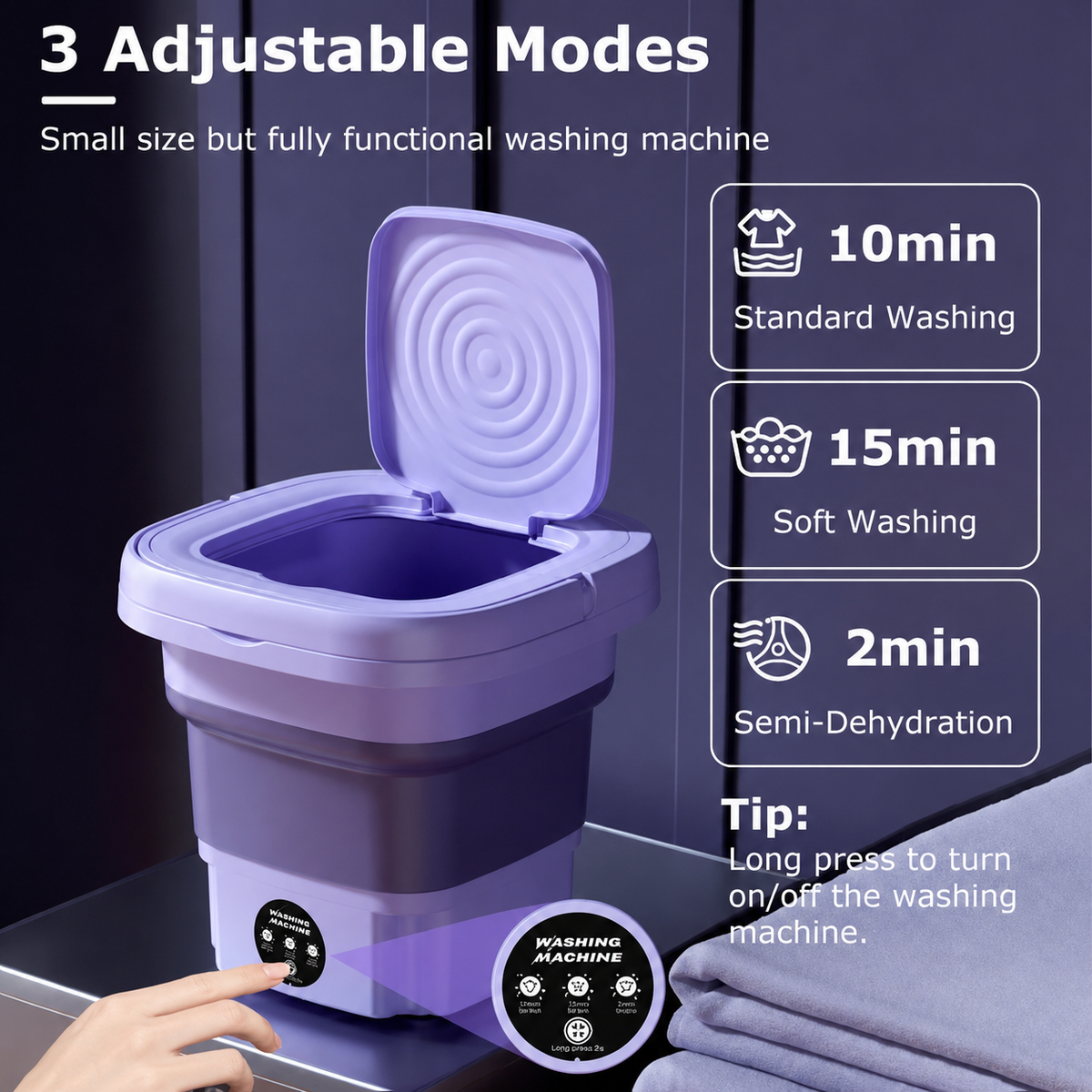 Portable Washing Machine & Mini Dryer | Compact Clothes Washer for Baby Clothes, Socks & Underwear Zaa Mart