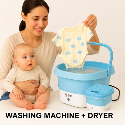 Portable Washing Machine & Mini Dryer | Compact Clothes Washer for Baby Clothes, Socks & Underwear Zaa Mart
