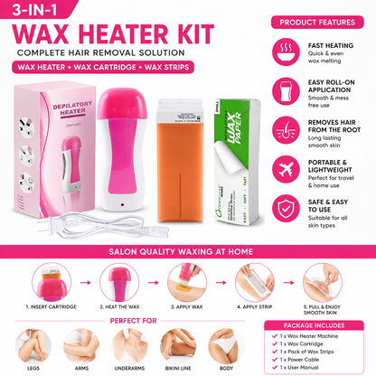 3-in-1 Wax Heater Machine for Hair Removal
