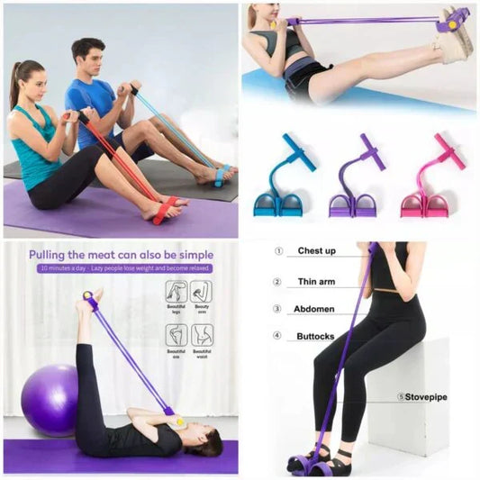 Pedal Resistance Band Tummy Trimmer - (Random Colors)