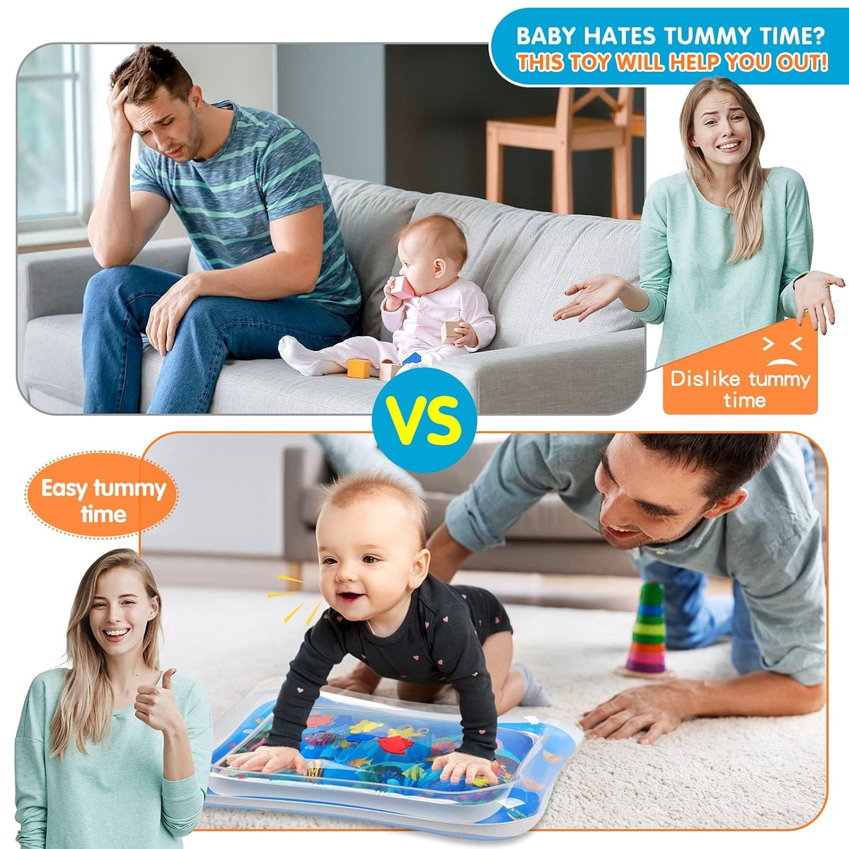 Baby Water Play Mat – Tummy Time Sensory Activity Mat Zaa Mart